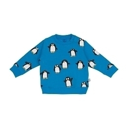 Свитшот голубого цвета с пингвинами от бренда Stella McCartney kids