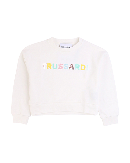 Свитшот укороченный белый от бренда Trussardi