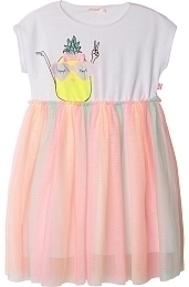 Платье с пышной юбкой с изображением ананаса от бренда Billieblush