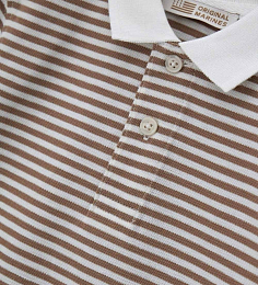 Поло бежевая полоска от бренда Original Marines