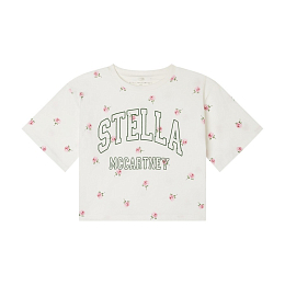 Футболка кроп Logo от бренда Stella McCartney kids Молочный