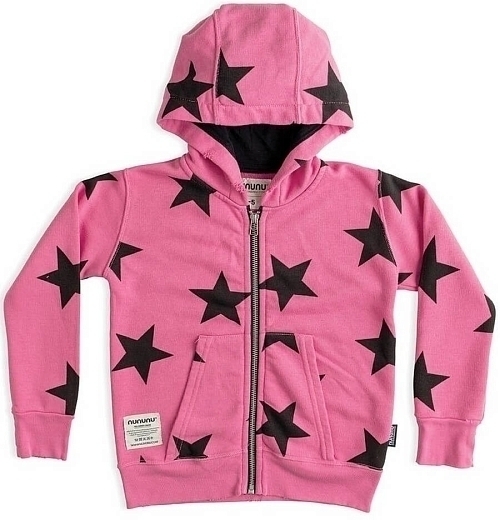 Толстовка ярко-розового цвета со звездами от бренда NuNuNu