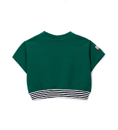 Футболка кроп Green с надписью от бренда Original Marines Зеленый