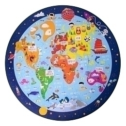Пазлы круглые «Карта мира» от бренда Apli Kids
