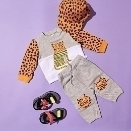 Кепка с леопардовым принтом и ушками от бренда Stella McCartney kids