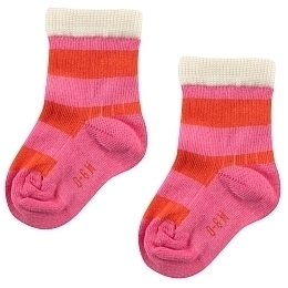 Носки в розово-красную полоску малышковые от бренда Tinycottons