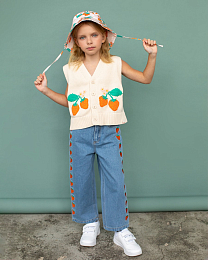 Джинсы STRAWBERRIES EMBROIDERED от бренда Tinycottons