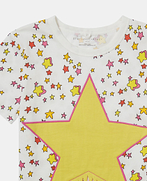 Футболка Star Graphic Fringed от бренда Stella McCartney kids Молочный