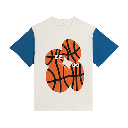 Футболка Basketball Graphic от бренда Stella McCartney kids Молочный