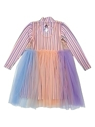 Платье в полоску с фатиновой юбкой от бренда Raspberry Plum