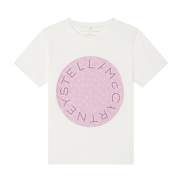 Футболка Milk Logo Graphic от бренда Stella McCartney kids Молочный