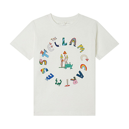 Футболка Frog and Lettering от бренда Stella McCartney kids Молочный