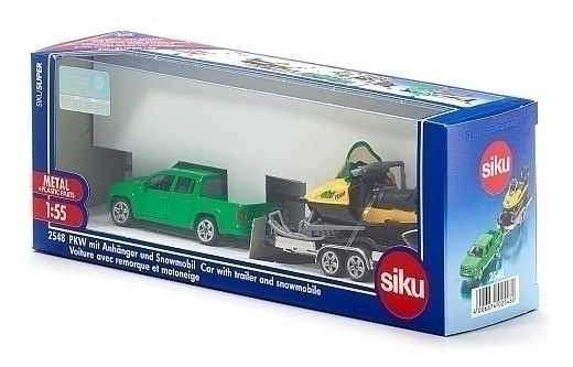 Автомобиль с прицепом и снегоходом от бренда Siku