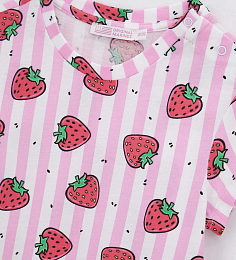 Платье в полоску с принтом клубники от бренда Original Marines