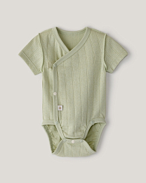 Набор боди кимоно из фактурной ткани в зеленом и розовом цвете от бренда Anna Leon