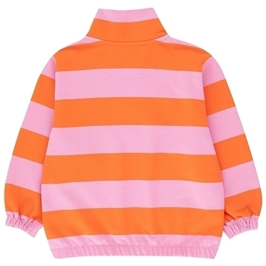 Свитшот в полоску розово-оранжевый от бренда Tinycottons