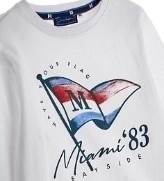 Лонгслив белый Miami 83 от бренда Original Marines