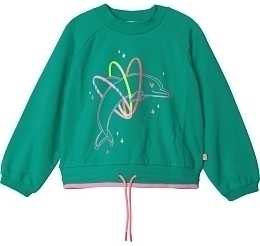 Свитшот зеленого цвета с изображением дельфина от бренда Billieblush