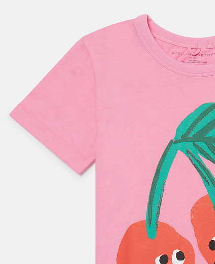 Футболка Cherries от бренда Stella McCartney kids Розовый