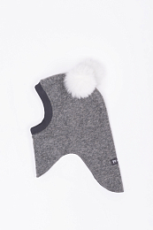 Шапка-шлем Double fur Grey от бренда Peppihat