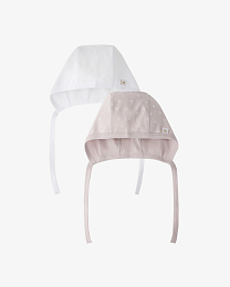 Набор чепчиков пыльная роза и белого цвета от бренда Anna Leon