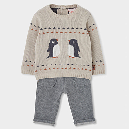 Джемпер penguins и штаны от бренда Boboli