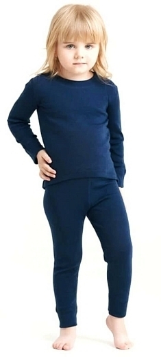 Комплект синего цвета лонгслив + легинсы от бренда Wool&cotton