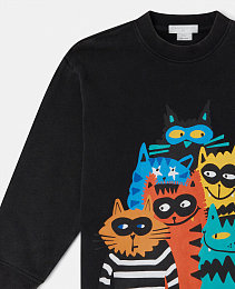 Свитшот Black Cats от бренда Stella McCartney kids