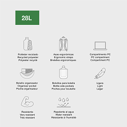 Рюкзак с тремя отделениями Трехцветный черный от бренда MiquelRius