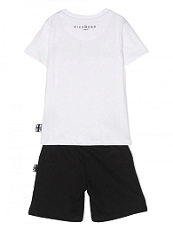 Футболка белая брендированная с черными шортами от бренда JOHN RICHMOND