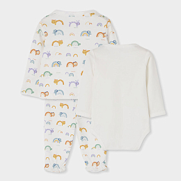 Комплект Rainbow and Animal: боди, распашонка, ползуунки и шапка от бренда Boboli