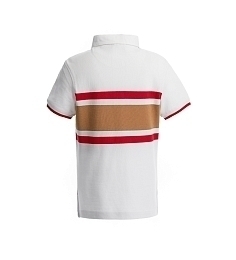Поло белого цвета с контрастными полосками от бренда Original Marines