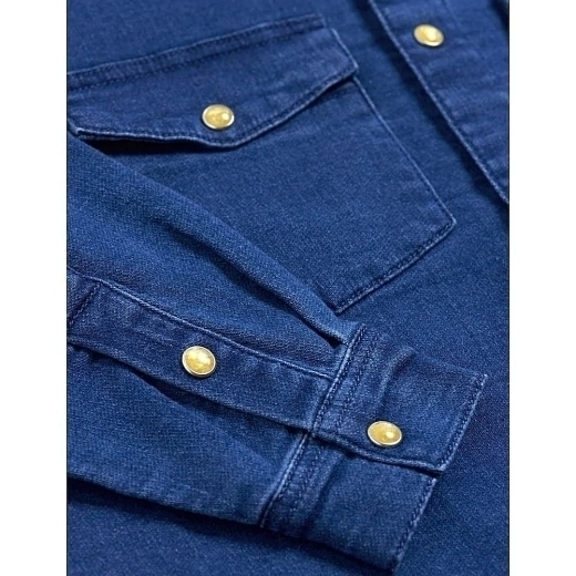 Рубашка джинсовая с клубникой от бренда Mini Rodini