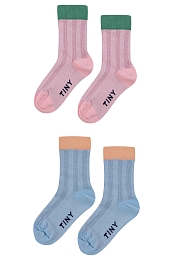 Носки 2 пары розовые и голубые от бренда Tinycottons