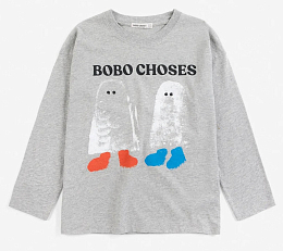 Лонгслив grey Booty Ghosts от бренда Bobo Choses
