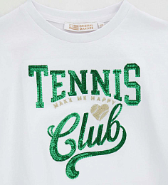 Футболка с надписью зеленого цвета от бренда Original Marines Белый