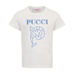 Футболка молочная с рыбками от бренда Emilio Pucci Молочный