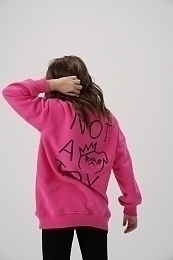 Свитшот с надписью на спине розовый от бренда NOT A TOY