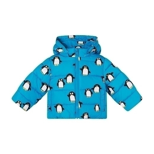 Куртка голубого цвета с пингвинами от бренда Stella McCartney kids