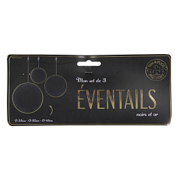 Три декоративных веера Черный и золото от бренда Tim & Puce Factory