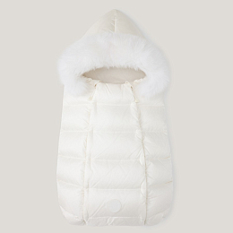 Конверт White с опушкой из натурального меха от бренда Anna Leon