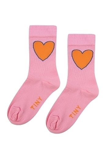 Носки розовые с сердцем от бренда Tinycottons