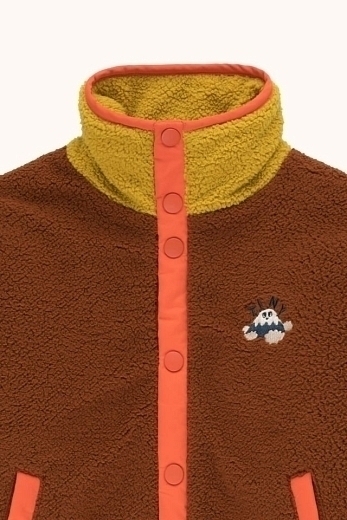 Куртка коричневая с яркими элементами от бренда Tinycottons