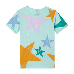 Футболка Stars бирюзового цвета от бренда Stella McCartney kids Бирюзовый