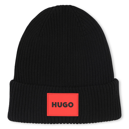 Шапка черная Red Logo от бренда HUGO