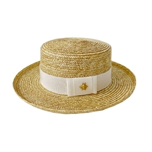 Соломенная шляпа-канотье АКАПУЛЬКО с лентой слоновой кости от бренда Skazkalovers