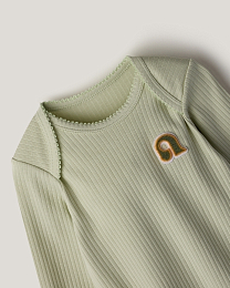 Набор боди розового, зеленого и белого цвета в рубчик от бренда Anna Leon