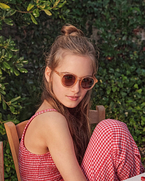 Очки JUNIOR Oval Sunglasses-Breakfast Art-Apricot от бренда Olivio and Co
