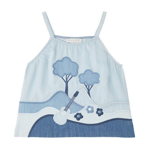 Топ Landscape Patchwork Chambray от бренда Stella McCartney kids