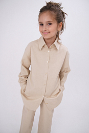 Рубашка и брюки бежевого цвета от бренда NOT A TOY